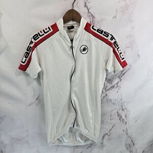Castelli Cycling Jersey Womens Large Red Black White Bike Pocket Zip